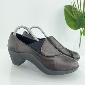 Romika Pump Women's 41 10 Brown BlacK Leather Bootie Block Heel Slip On Shoes